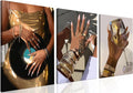 Black Girl wall Art Set of 3, African American Woman Wall Decor Fashion Gold by YFvrPtYourFavoritePainting