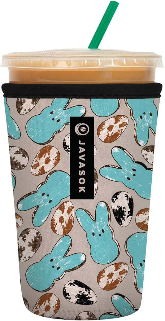 Sok It JavaSok Iced Coffee & Cold Soda Insulated Neoprene Cup Sleeve (Hanging With My Peeps, Medium: 22-28oz)