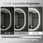 16x24 LED Bathroom Mirror with Lights Oval, Lighted Bathroom Vanity Mirror - Image 3