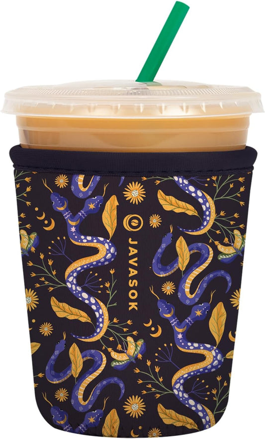 Sok It JavaSok Iced Coffee & Cold Soda Insulated Neoprene Cup Sleeve (Celestial Slither, Small: 16-20oz)