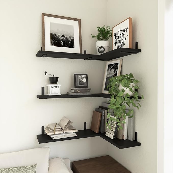 WOPITUES Wood Floating Shelves Set of 6, Shelves - Image 5