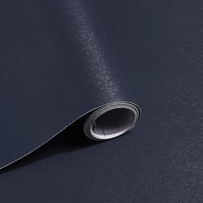 Safiyya 393"x17.7" Dark Blue Peel and Stick Wallpaper Contact Paper Solid Color by SAFIYYA