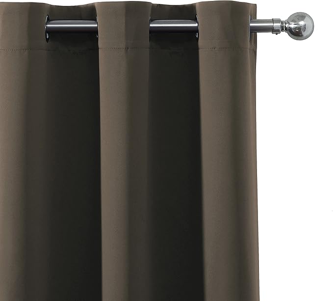 LEMOMO Blackout Curtains 66 x 95 inch/Chocolate Brown Curtains Set of 2 - Image 6
