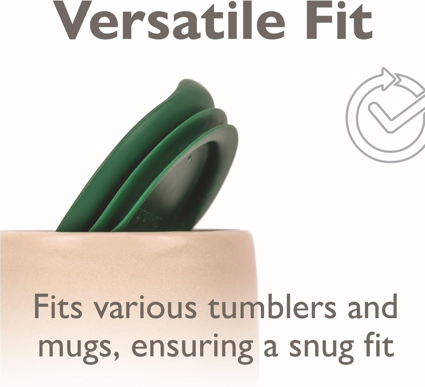 Reusable Coffee Cup Silicone Lid – Fits Most Tumbler, Water Bottle, & Ceramic Coffee Mug Between 3"-3¼" – Dishwasher-Safe Travel Mug Lid keeps your beverage in your mug (Medium - Green)