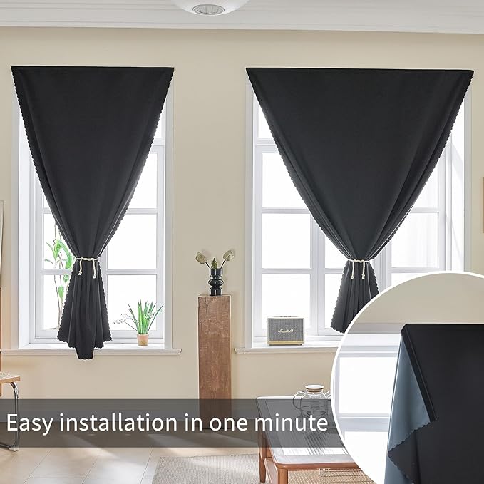 AJAZZ Self Adhesive Curtains 100% Blackout Shades Window Cover Sticky Curtain - Image 7