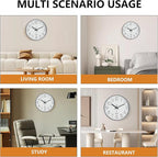 Wall Clock, Silent Wall Clocks Battery Operated 10 Inch Modern Non Ticking - Image 8