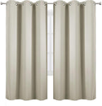 LEMOMO Light Beige Thermal Blackout Curtains/42 x 72 Inch/Set of 2 Panels Room - Image 2