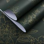Froluya Dark Green and Gold Wallpaper Floral Peel and Stick Wallpaper - Image 9