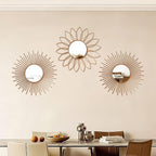 3 Pack Metal Mirrors for Wall Sunburst Wall Mirrors Home Décor Decorative - Image 6