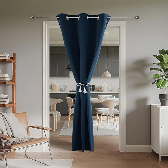 Joydeco Blackout Door Curtain for Doorway Privacy 108 Inches Long, Grommet - Image 2