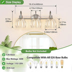 3-Light Bathroom Light Fixtures, Brushed Nickel Wall Lights - Image 9