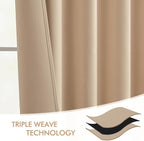 MIULEE Back Tab Beige Curtains 84 Inch Length 2 Panels Set - Image 7