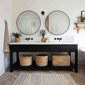 Sunniry Black Round Mirror 24 inch, 2 Pack Black Circle Mirror, Round Bathroom by Sunniry
