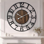 Large Metal Wall Clock, 20 Inch Retro Decorative Silent, Non Ticking, Battery by Unknown
