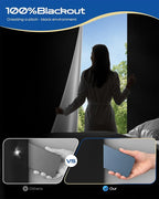 43" W x 48" L 100% Portable Blackout Curtains, Total Darkness No-Drill Black - Image 5