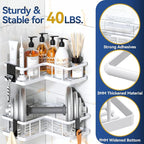 YASONIC Corner Shower Caddy, No Drilling Shower Shelf - Image 2