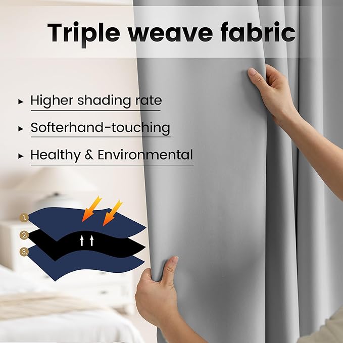 Room Divider Curtains, Back Tab Blackout Privacy Room Thermal Insulated Noise - Image 4