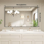 LOAAO Black Bathroom Mirror 60"X36" - Image 9