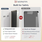 Keonjinn 55 x 30 Brushed Nickel Bathroom Vanity Mirror, Large Rounded Rectangle - Image 9