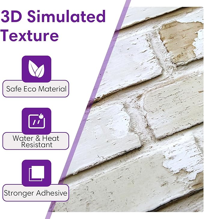 3D Faux Brick Wall Panels Peel and Stick, Small Brick-Look Textured Wall Sticker - Image 4