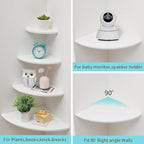 Corner Wall Shelves, Round End Wall Mount Display Shelf - Image 3