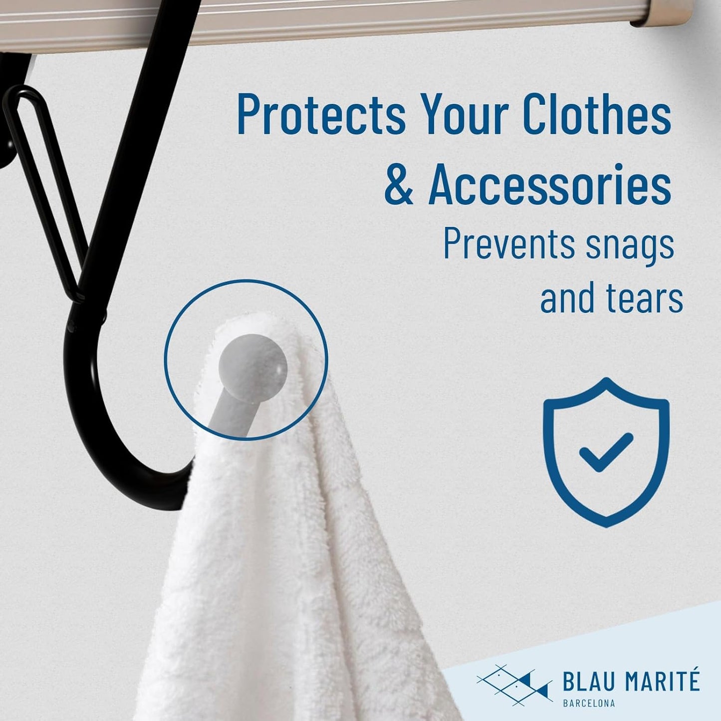 6 S-Shaped Hooks with Anti-Fall System. Anti Drop S-Shaped Hook with Safety Buckle to Prevent Falls. Heavy Duty. (Black, 4in Long (Diameter Rod<1.2in))