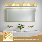 Modern LED Bathroom Lights Fixtures 6-Light, Metal Gold Acrylic Wall Lighting - Image 2