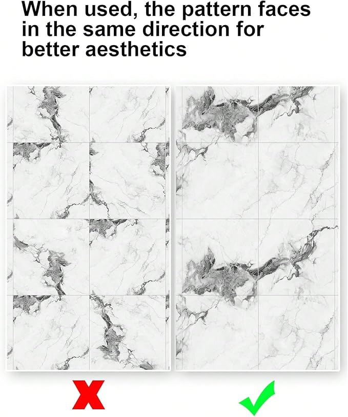 Chejiaye 22pcs Marble Peel and Stick Backsplash Waterproof Washroom Wall Panels - Image 9