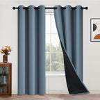 Yakamok Full Blackout Curtains 84 Inches Long, 2 Thick Layers Grommet Top by Yakamok