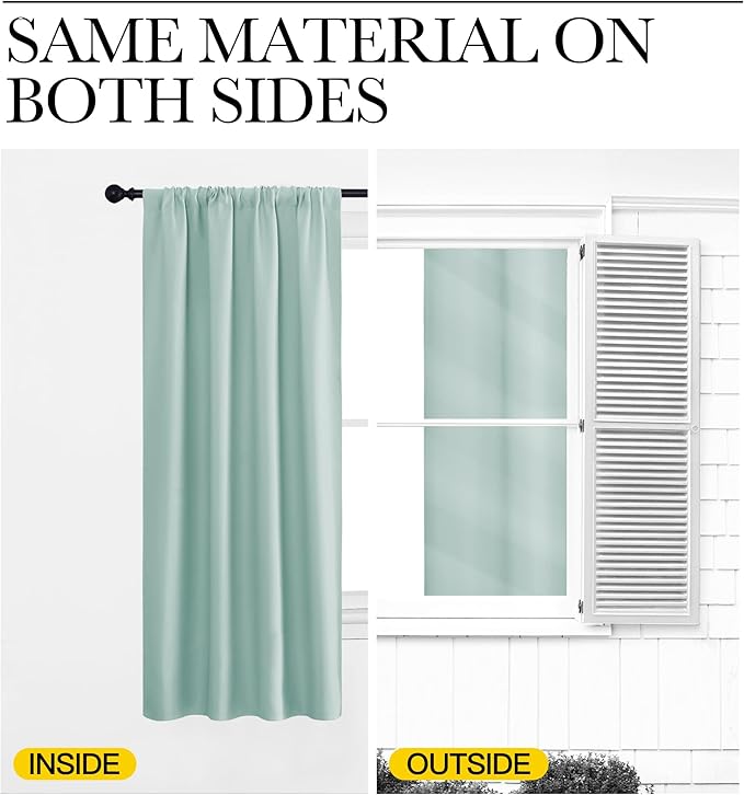 NICETOWN Blackout Curtains for Living Curtains, Aqua Blue, 2 Panels, 52 by 95 - Image 5