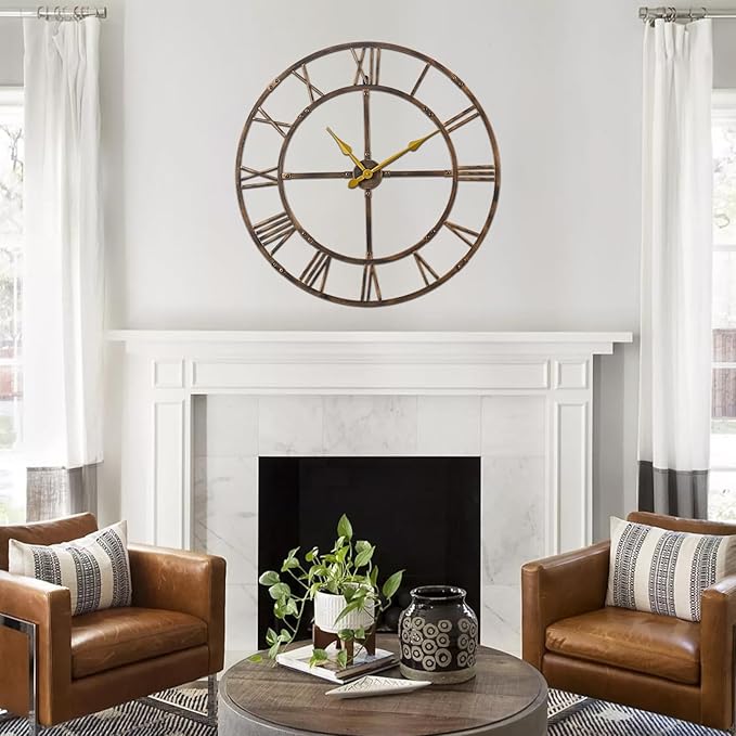 32 Inch Large Wall Clock for Living Room Decor – Easy-Assembly Silent - Image 3