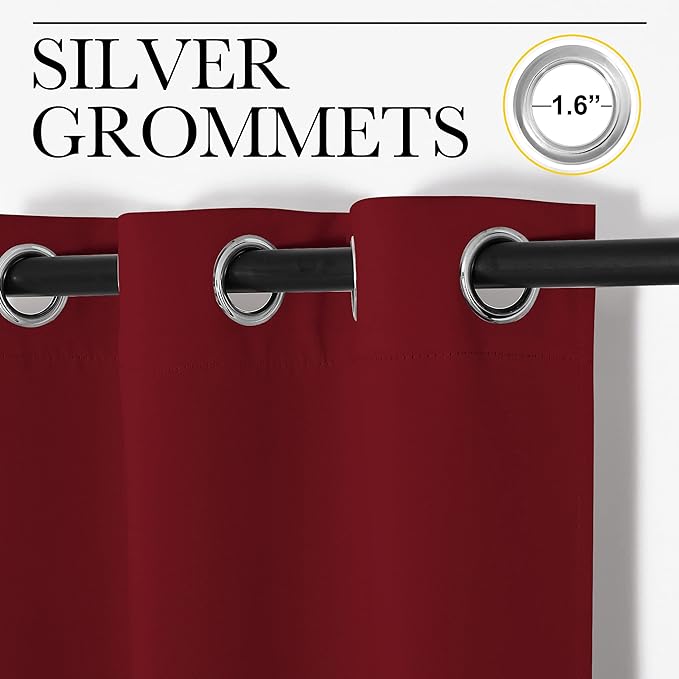 NICETOWN Burgundy Red Blackout Drapes - Image 2