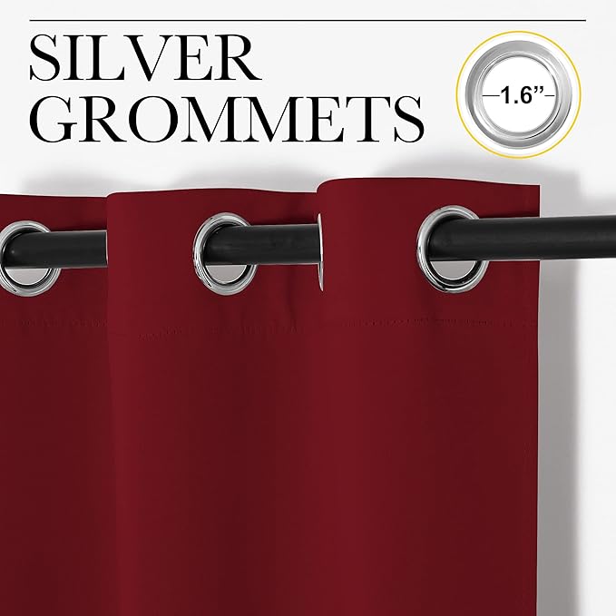 NICETOWN Home Decorations Thermal Insulated Solid Grommet Top Blackout Living - Image 3