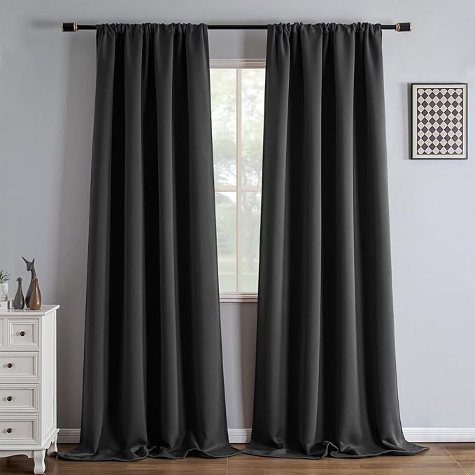 IGEMAEVE Blackout Curtains 90 Inch Length 2 Panels Set, Rod Pocket Energy by IGEMAEVE