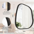Irregular Wall Mirror Asymmetrical White Mirror Modern Wood Frame Unique Shape - Image 7