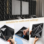 Heikki 30 Pack 3D Wall Panel for Interior Wall Décor, PVC Flower Textured Wall - Image 3