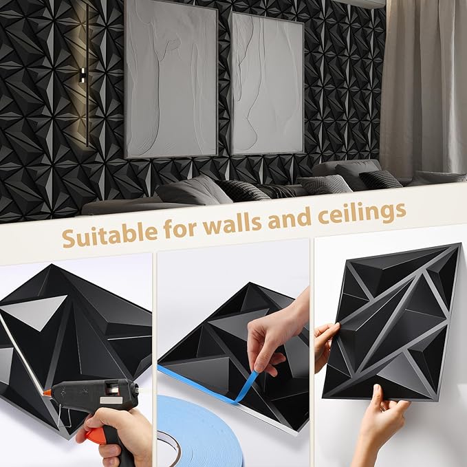 Heikki 30 Pack 3D Wall Panel for Interior Wall Décor, PVC Flower Textured Wall - Image 3
