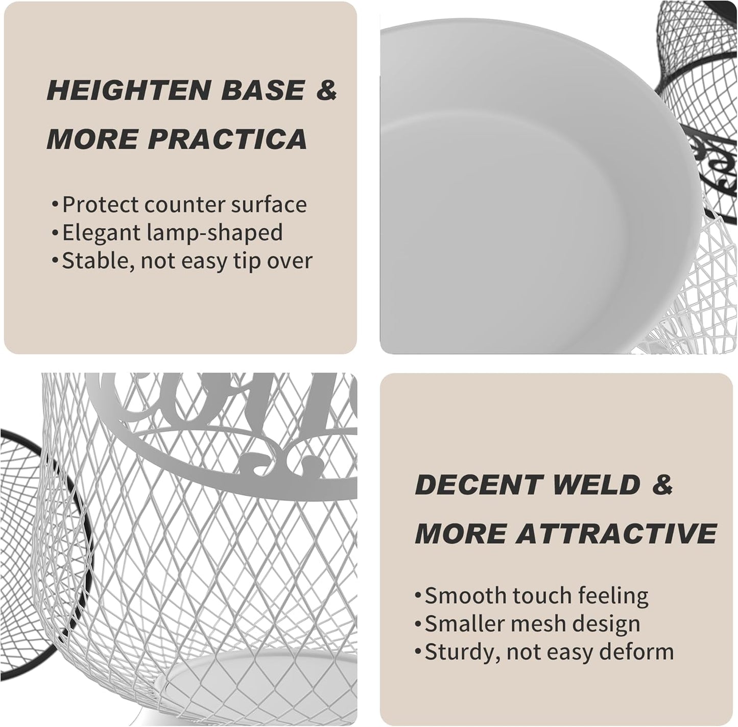 Coffee Pod Holder, Sturdy K Cup Organizer, Large Capacity K Cup Storage for Keuring Espresso Capsule Coffee Creamer, Easy to Refill and Organize for Cafe Bar, Coffee Bar Decor