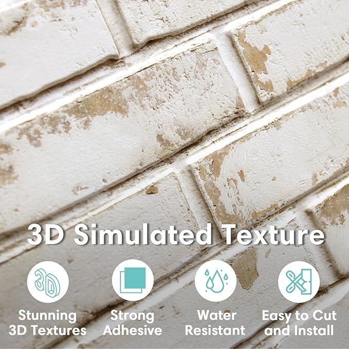 Commomy 3D Peel and Stick Brick, Ultralight Thin PVC Faux Brick Wall Panels - Image 2