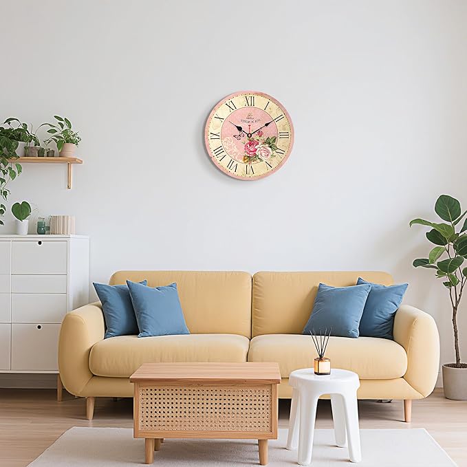 VIKMARI Home 14 Inch Battery Operated Silent Non-Ticking Vintage Wall Clock - Image 7