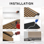 NeatiEase Wood Panels for Wall, 4-Piece 94.5" x 11" Soundproof Wood Slat Wall - Image 7