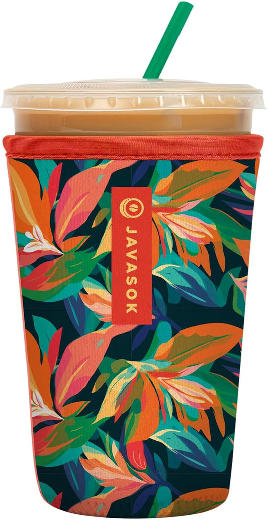 Sok It JavaSok Iced Coffee & Cold Soda Insulated Neoprene Cup Sleeve (Jungle Jive, Medium: 22-28oz)
