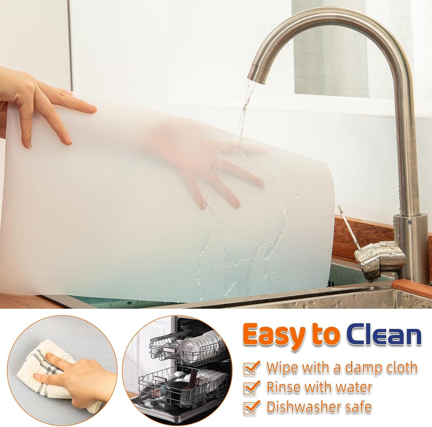 Warome Silicone Mat,78.7”x 23.6” Heat Resistant Mats for Countertop,Extra Large Countertop Protector Mat, Cuttable Kitchen Counter Mat, Silicone Mats for Kitchen Counter/Crafts- White Translucent