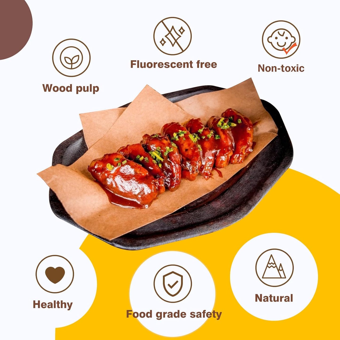 Katbite 200Pcs 18x26 inches Parchment Paper Sheets, Heavy Duty Unbleached Baking Paper, Pre-cut and Oil Proof Perfect for Steaming Cooking Bread Cake & Wrapping Foods