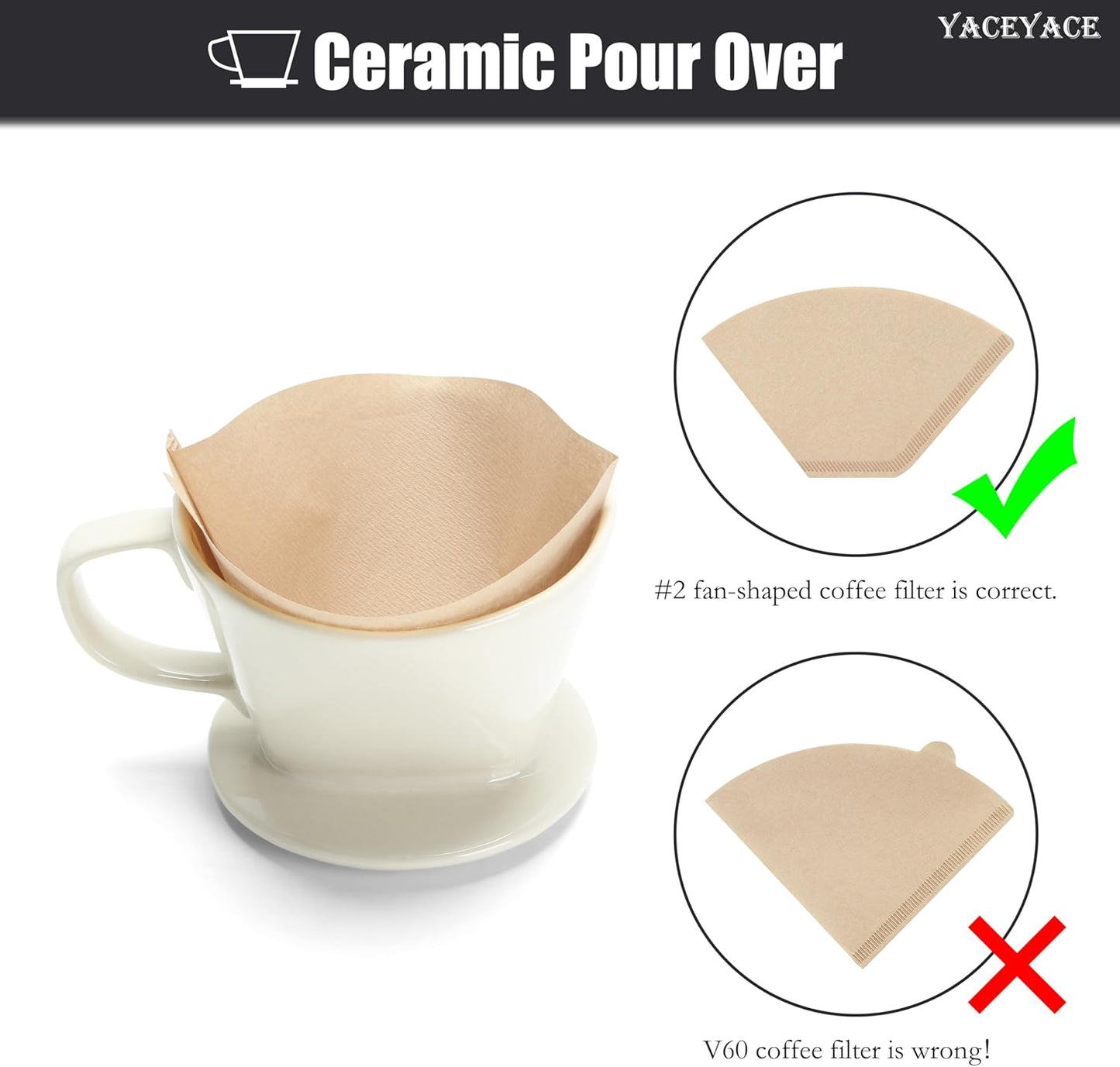 Ceramic Pour Over Coffee Dripper, Small Ceramic Pour Over, Off White, 3 Holes, Single, Small Coffee Dripper