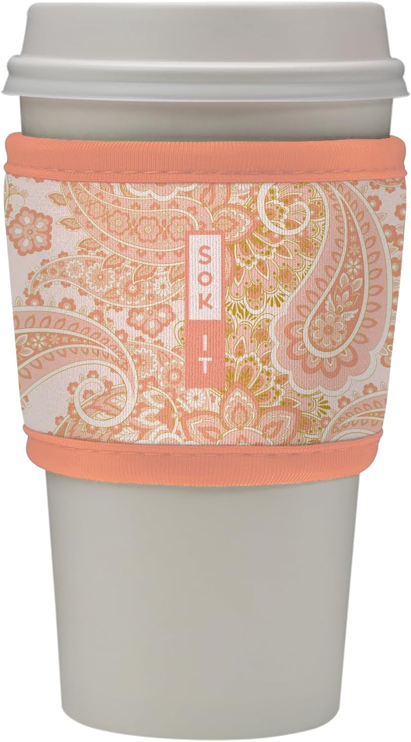 Sok It HotSok Coffee & Tea Reusable Insulated Neoprene Cup Sleeve (Paisley Dreams)