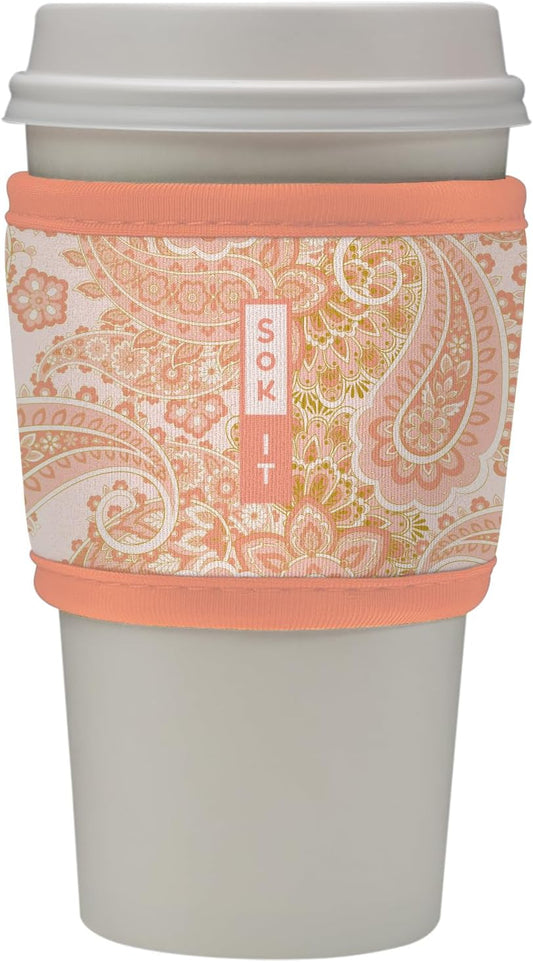 Sok It HotSok Coffee & Tea Reusable Insulated Neoprene Cup Sleeve (Paisley Dreams)