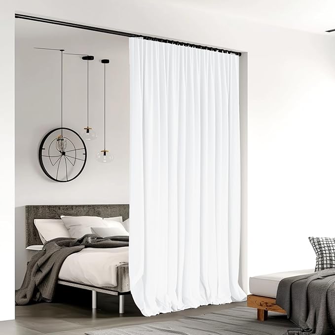 Room Divider Curtains for Ceiling Track Rod, 12.5 ft Wide x 7 ft Tall, 1 Panel - Image 2
