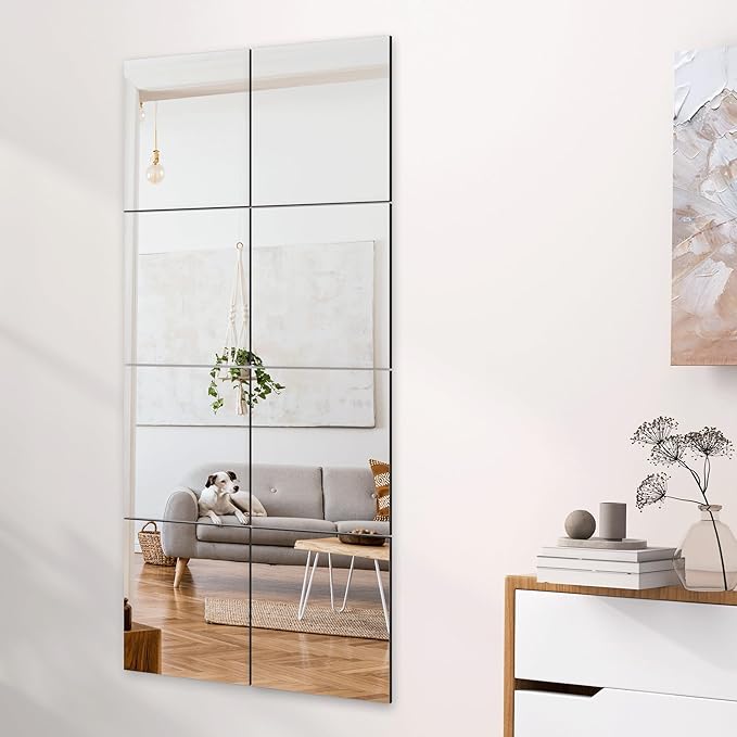 TRAHOME Home Gym Mirror Tiles for Wall, Living Room, Over The Door - Image 3