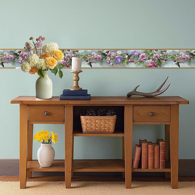 Morning Glory Wallpaper Border 196x4 Inch Removable Wall Border Peel and Stick - Image 7